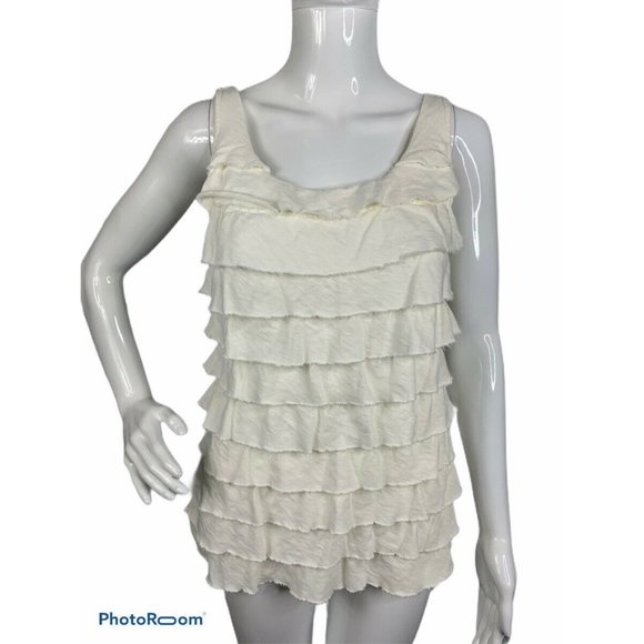J. Crew Tops - J. Crew Womens XS Blouse Ivory White Ruffle Top